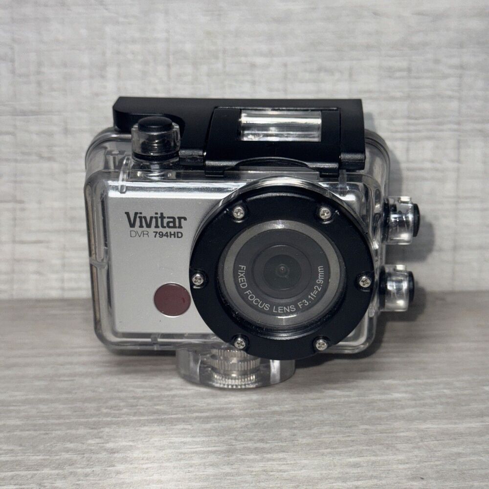 Vivitar DVR 794HD 1080p HD Waterproof Action Video Camera Camcorder - Silver